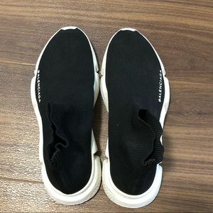 Balenciaga logo stretch-knit high-top sneakers